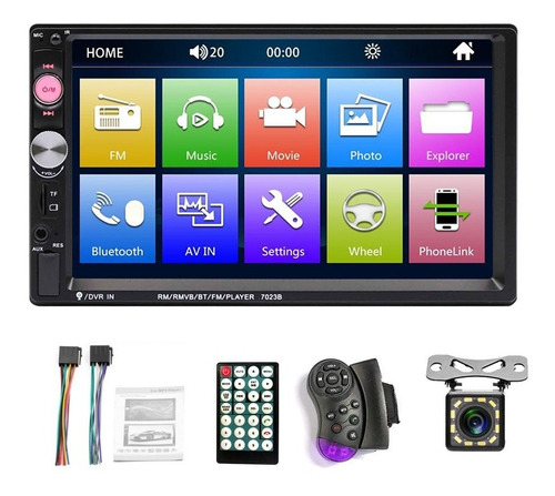 Imagen 1 de 10 de Pantalla Táctil De 7 In Con Cámara De Reversa P/estéreo Auto