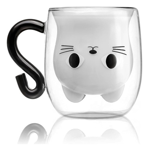 Tazas Gato Doble Pared Vidrio Para Graduacion San Valentin D