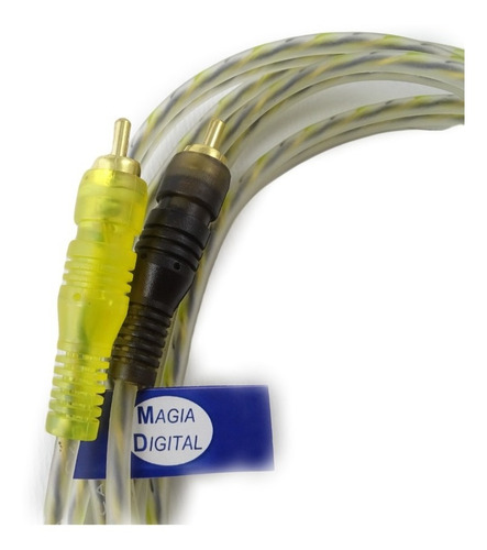 Imagen 2 de 6 de Cable Rca A Rca Audiobahn Arca450f Puntas Doradas 5m