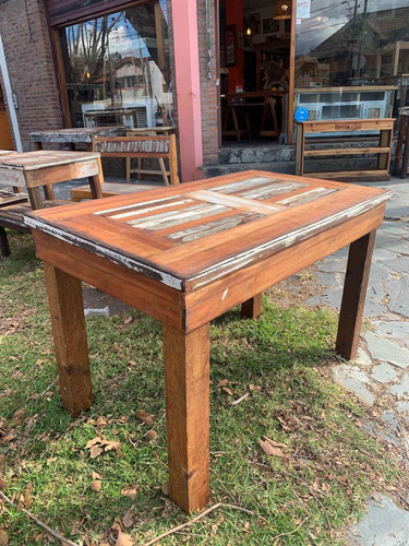 Mesa De Comedor Madera Maciza Reciclada Vintage Rústica Deco