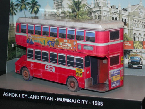 Maquete De Papel - Ônibus Dois Andares Mumbai