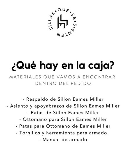 Sillon De Living Diseño Ecocuero Base Madera - Eames Miller