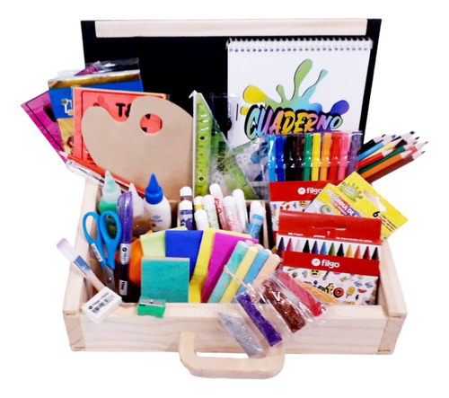 Valija De Arte Infantil Kit Escolar Caja Útiles Montessori 