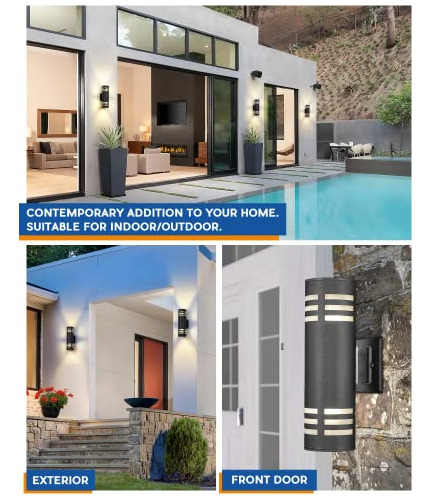 Tengxin Lámpara De Pared Exterior Para Exteriores, Cilindro