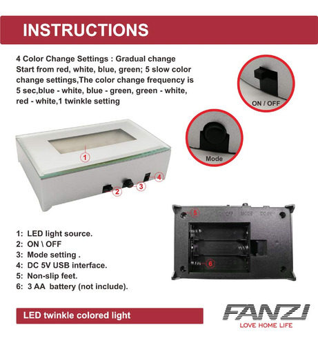 Base De Pantalla Con Luz Led Fanzi Para Cristales, Soporte D
