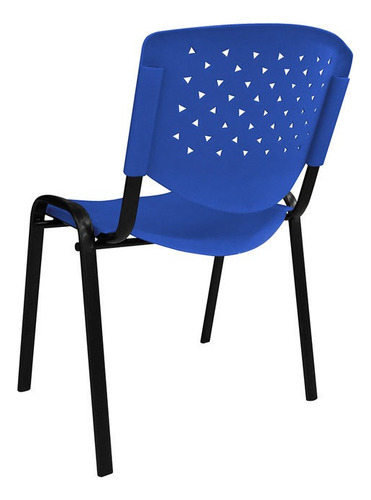 Silla Económica Plástica Apilable Campbell X4 Estructura De La Silla Azul