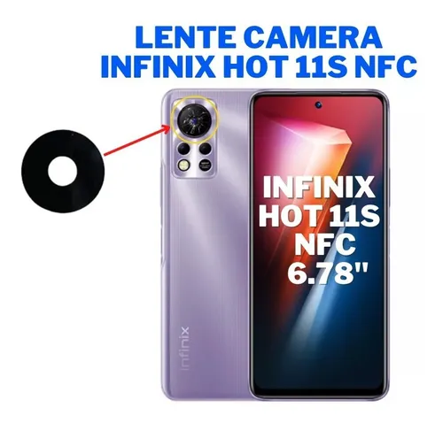 Lente Vidro Da Câmera Traseira Infinix Hot 11s Nfc X6812b