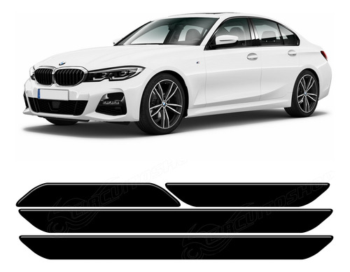 Adesivo Protetor 3d Soleira Black 4 Portas M01 Carro Bmw  