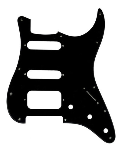 Escudo Stratocaster Guitarra 3 Camadas Hss 11 Furos Preto