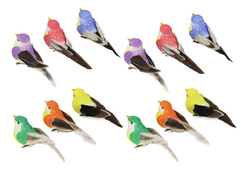 12 Piezas De Muñecas De Pájaros Artificiales Realistas,