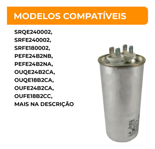 Capacitor 45uf 450vac Elgin Com Protetor Térmico