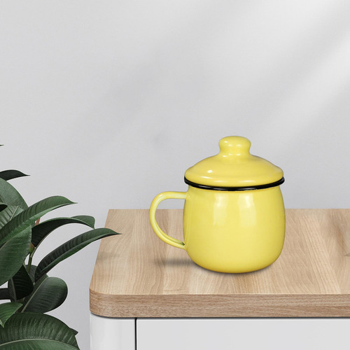Taza De Esmalte De 380 Ml Con Asa, Taza De Té Para