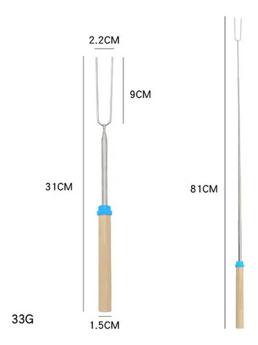 P Tenedor Para Brochetas Acero Inoxidable Para Barbacoa Con