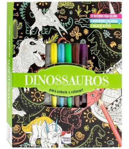 Meu Superkit Brilhante De Arteterapia! Dinossauros, De Brijbasi Art Press Ltd. Editora Happy Books, Capa Mole Em Português