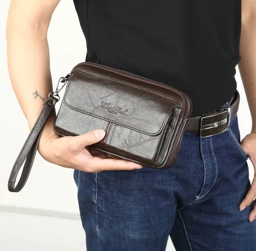 Bolso de mano para hombre de cuero hotsell