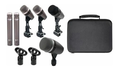 Kit 6 Microfones Para Bateria Fxdk6 Yoga Csr Cor Cinza-escuro