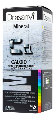  Bisglicinato De Calcio + D3 + K2 - Frasco X 90 Comprimidos 
