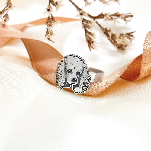 Anillo Perro Caniche Plata 925 Plata 925 C - Grande Plata 925