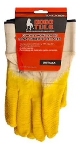 6 Pares De Guantes Tipo Monster De Lona Y Látex Robusto