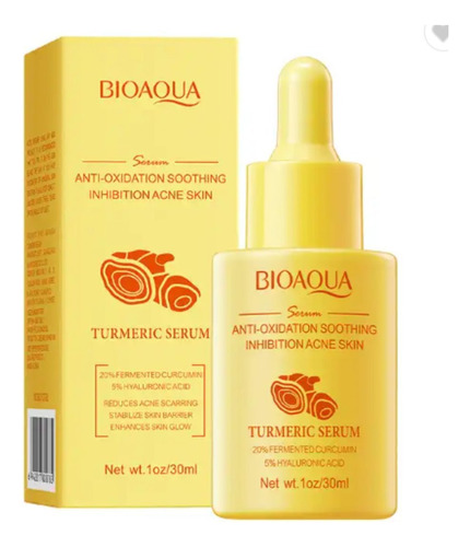 Suero Curcuma Y Acido Hialuronico Inhibidor De Acne Bioaqua Momento De Aplicación Día/noche Tipo De Piel Grasa