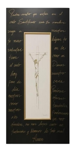 Imagen 1 de 5 de Cuadro Decorativo Padre Nuestro Chocolate Gran Këssa Muebles