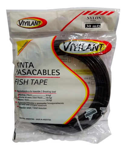 Cinta Pasacables 30 Mts Viyilant Fish Tape Nylon C/env