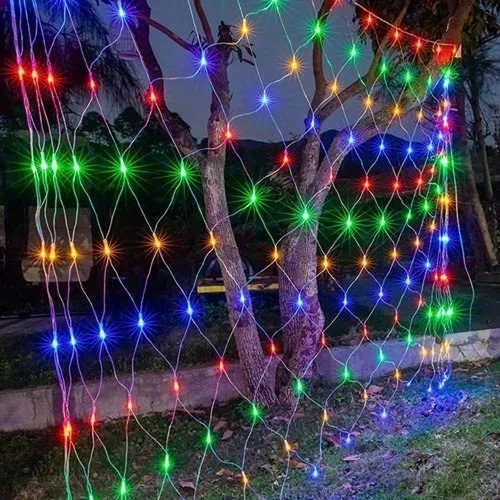 Imagen 2 de 3 de Red De Luces Led Colores 240l 3x3 Mtrs Luces Navideña Rombo