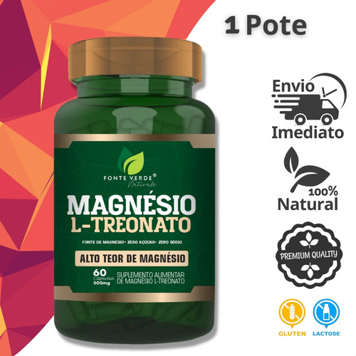 Magnésio L-treonato 60 Cáps - Fonte Verde