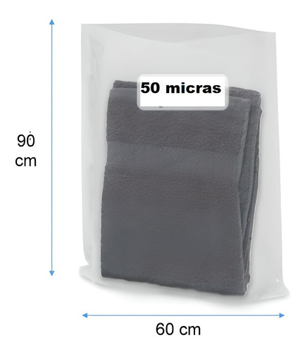 Imagen 3 de 3 de Bolsa Plástica Gruesa 60x90 Cm Transparente - 10 Unidades