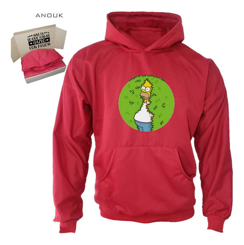 Buzo Hoodie Personalizado Saco Homero Simpson Arbusto Unisex