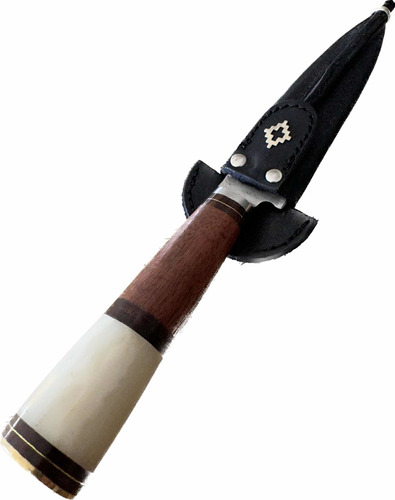 Cuchillo Artesanal Asado Combinado Hueso - Vaina Cuero X12c