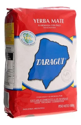 Yerba Mate Taragüi Con Palo 1 Kilo Bolsa