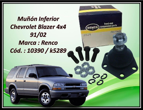 Muñon Inferior Chevrolet Blazer 4x4 91-02 K5289/10390