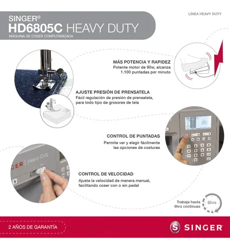 Máquina De Coser Singer Heavy Duty Hd6805c Computarizada