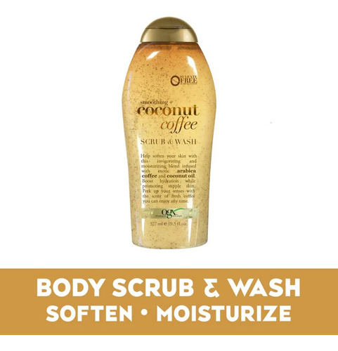 Jabón Y Exfoliante Líquido Corporal De Coco Y Café, Ogx, 3 P Café