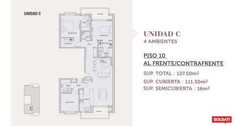 Venta Departamento 4 Ambientes - Palermo, Pride Oro