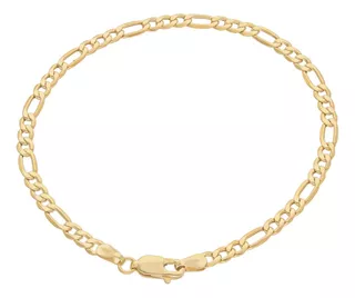 Pulsera Pulso Esclava Oro 10k Kilates Figaro 3.5mm 21cm