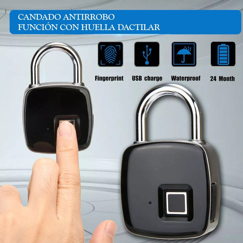 Candado Electronico Tactil Con Huella Digital Resistente