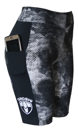Bermuda Corrida Run Fem Camuflado Tanoshi Com Bolso Lateral