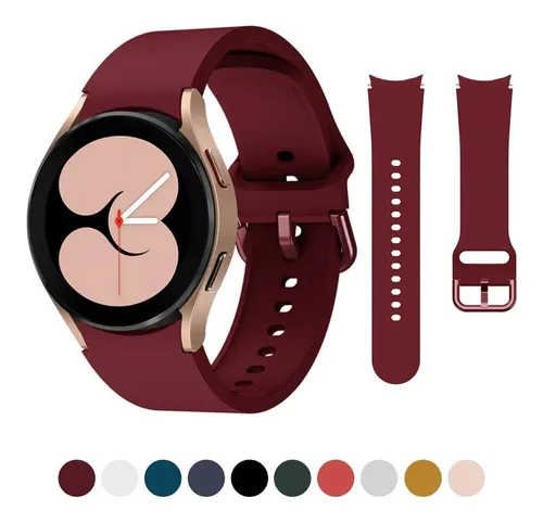 Pulseira Compativel Com Galaxy Watch4 46mm 42mm 40mm Lte Bt Cor Vermelho vinho Largura 20 mm