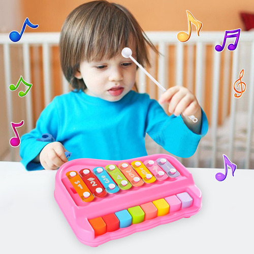 Piano E Xilofone Ou 2 Em 1 Para Bebês De 1 A 3 Anos