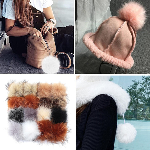 Pompones For Gorro De Tejer Manualidades 16 Piezas 10cm