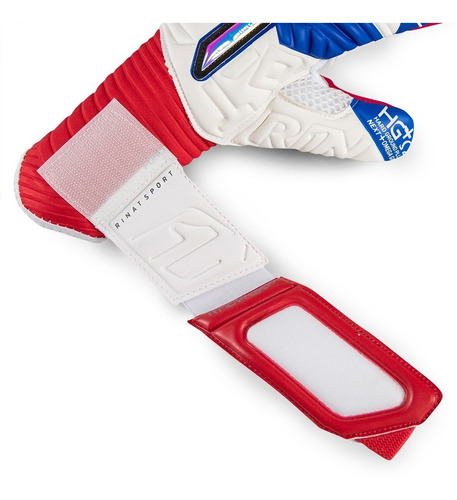 Imagen 3 de 6 de Guante De Portero Rinat Fiera Gk Alpha Adulto Bco/azul