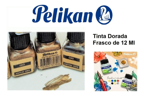 Pelikan Tinta China Dorada - Oro Frasco 12 Ml Dibujo Diseño