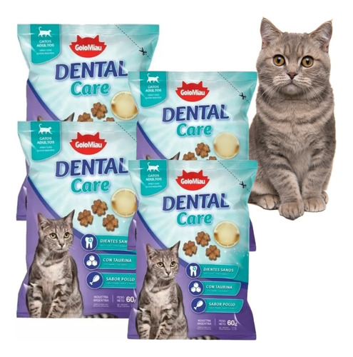 Golosina Gatos Cuidado Dental Sarro Golomiau 60g X 4 Nuevo