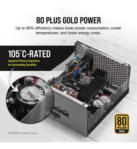 Fuente de alimentación para PC Corsair RMx Series RM750x 750W black 100V/240V
