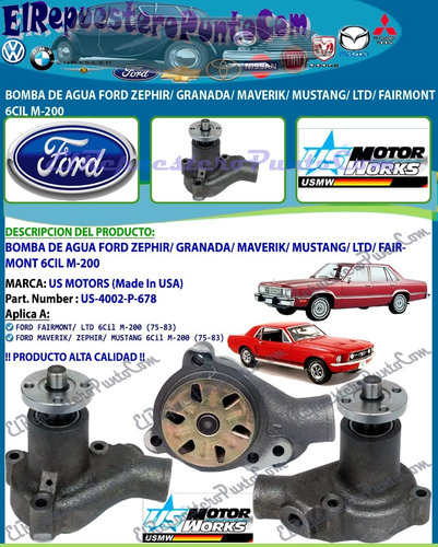 Bomba Agua Ford Zephir Granada Maverik Mustang Ltd 6c M-200