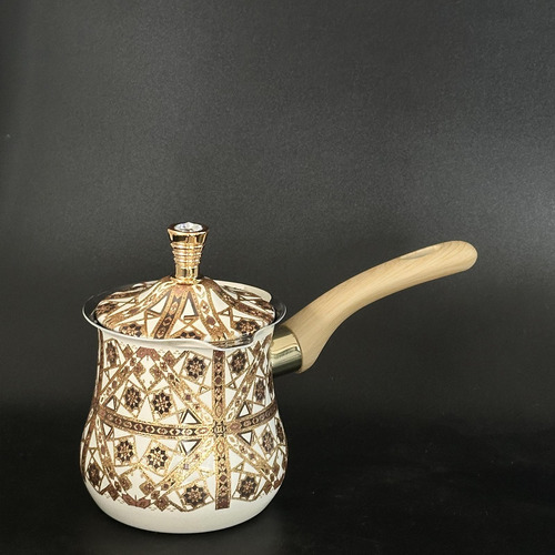 Cafetera Turca De Acero Inoxidable 720 Ml Patrón Marrón