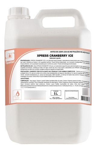 Sabonete Liquido Xpress Cranberry Ice Spartan - 5 Litros