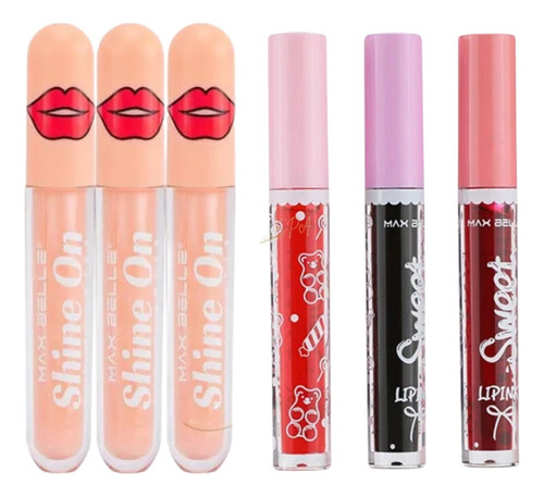 Pack De 6 Labiales Aumenta Labios Lipgloss Tintas Labiales 